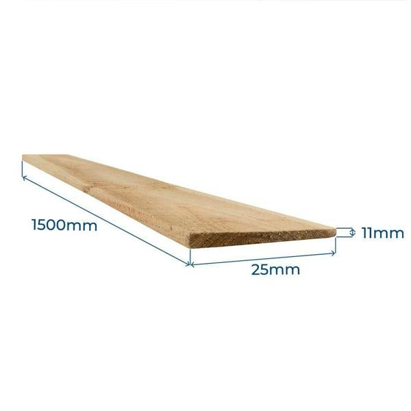 Snowdon Timber Treated Feather Edge Fence Board (T) 11mm (W) 125mm (L) 1.5m - Pack of 10