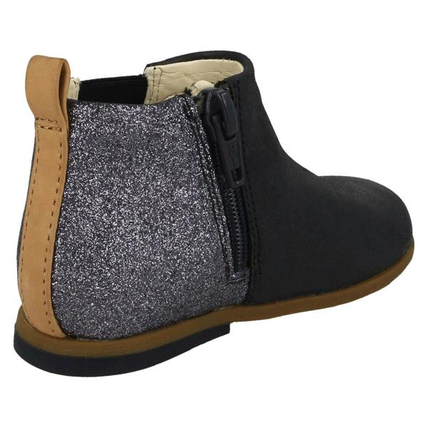 Clarks Infant Girls Clarks Glitter Detailed Ankle Boots Drew Fun