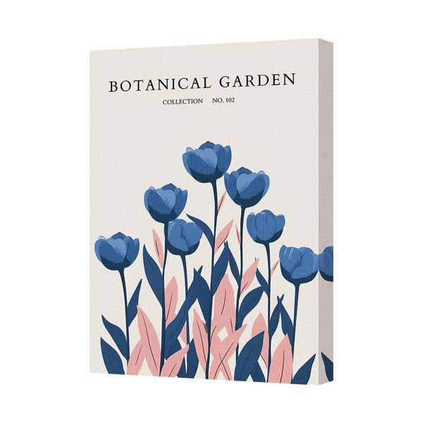 Benjamin Tate Design Botanical Garden Canvas Art Print No 102 Blue Floral Design