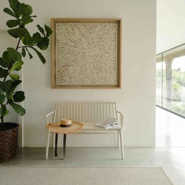 Statement Furniture Queensbury Bench with Back, Wooden Bench Seat