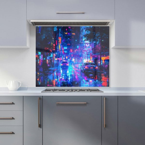 Warren Reed Abstract Urban City Streets Glass Kitchen Splashback - 00010