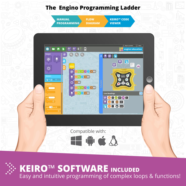 Engino STEM Junior Robotics Set (including plastic tub, ERP MINI CONTROLLER, 1 touch sensor,1 LED, USB cable & 1 motor)