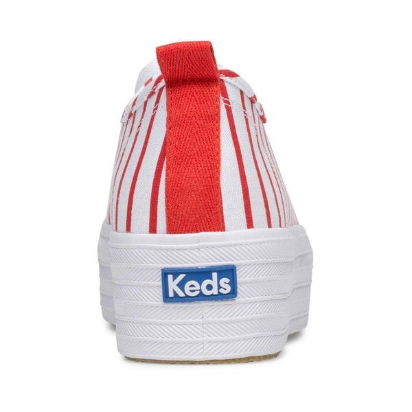 Keds Women's Triple Up Breton Stripe Canvas Shoes, White&Red