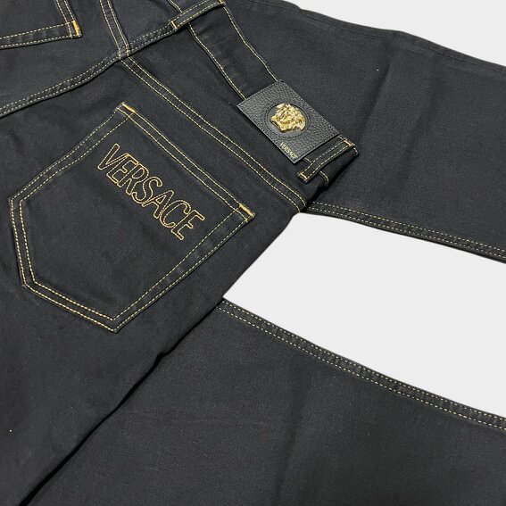 Versace Medusa Head Stretch Denim Jeans Black
