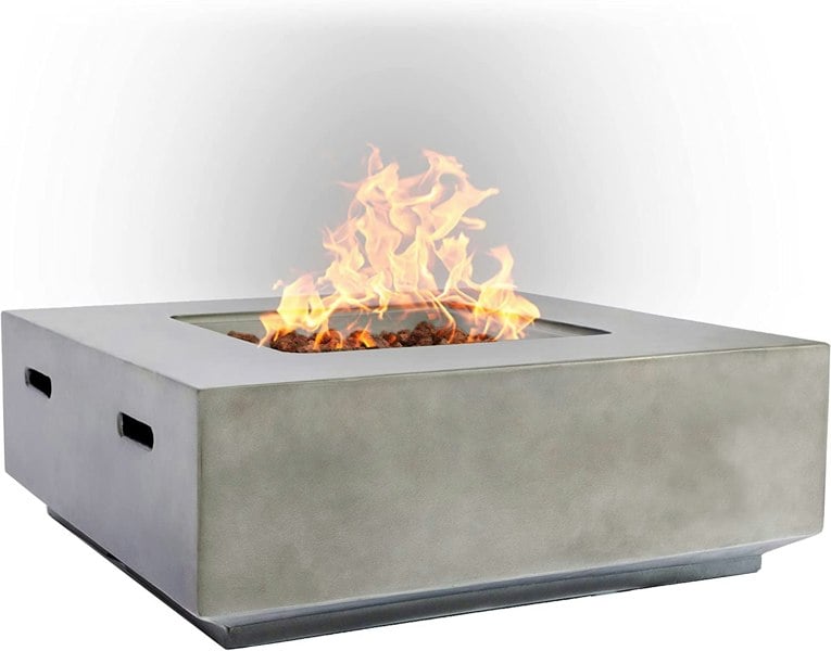 MDA Designs Loki Light Grey Lavish Garden & Patio Gas Fire Pit with Eco-Stone Finish