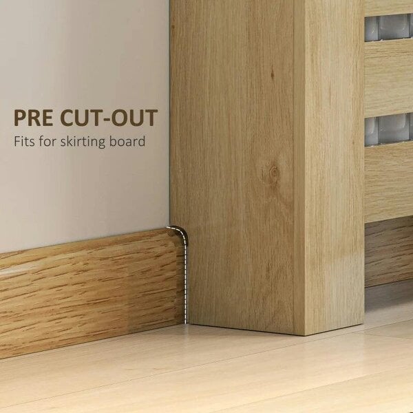 Bobobiy 95.5H x 78Wcm Radiator Cover, with Drawer - Oak