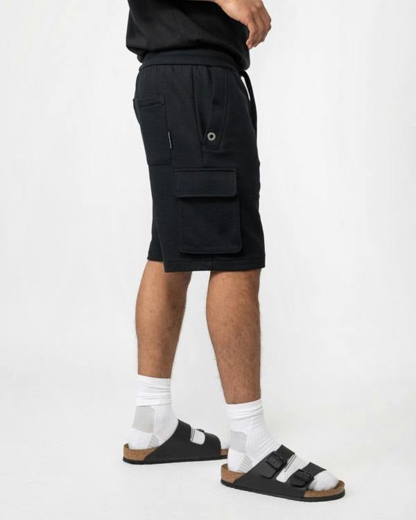 Moose Knuckles Hartsfield Mens Cargo Shorts - Black 292 - CHO - Designer Mens Shorts