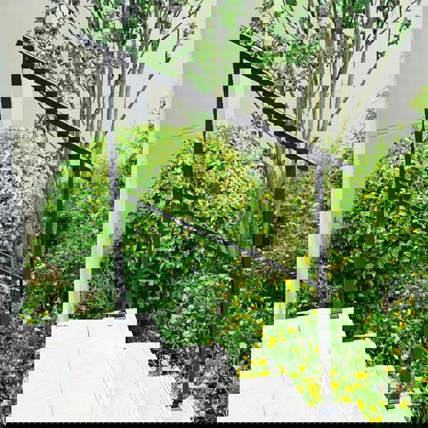 Gr8 Garden Outdoor Adjustable Black Steel Handrail 1-4 Steps Garden Stairs Safety Grab Rail