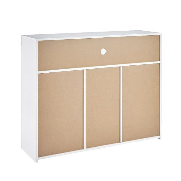 MMT Furniture Designs Modern White Matt Gloss Buffet Sideboard Cabinet with LED Lights