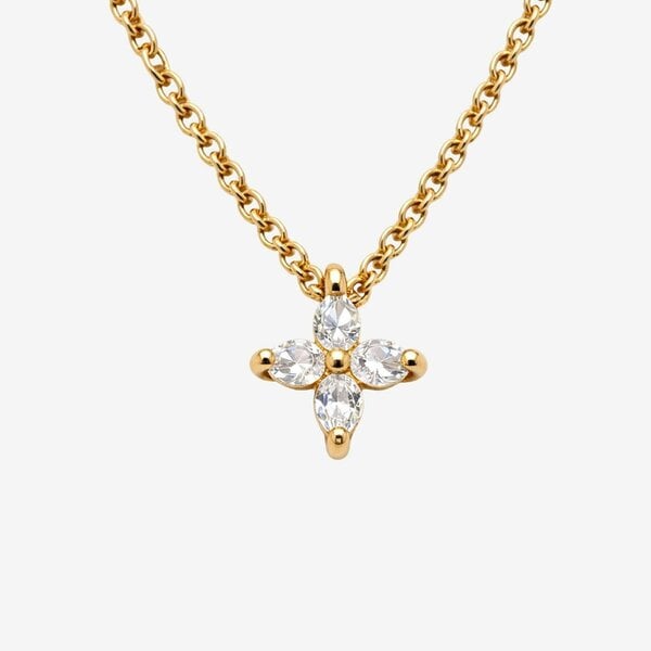 Uchi & Soto Kinmokusei Gold Floral Pendant Necklace