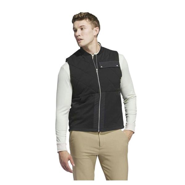 Adidas Mens Golf Quilted Recycled Polyester Gilet - Black - 