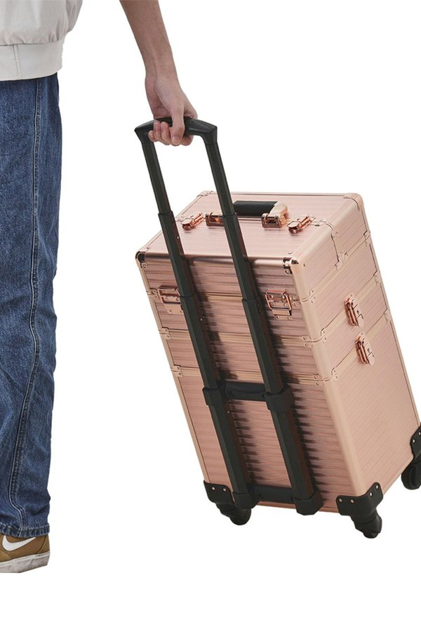 Living and Home 3 in 1 Professional Rolling Cosmetic Train Case Trolley Case Beauty Storage Box for Hairdressing Beauty