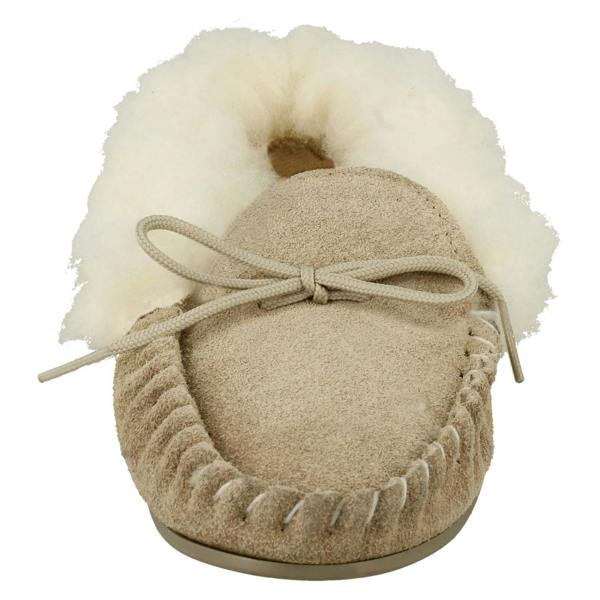 Spot On Ladies Spot On Slip On Slippers Real Suede Moccasin