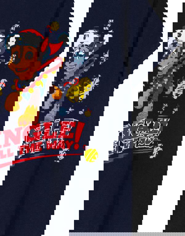 Paw Patrol Boys Blue Chase Jingle All the Way Short Sleeved T-Shirt