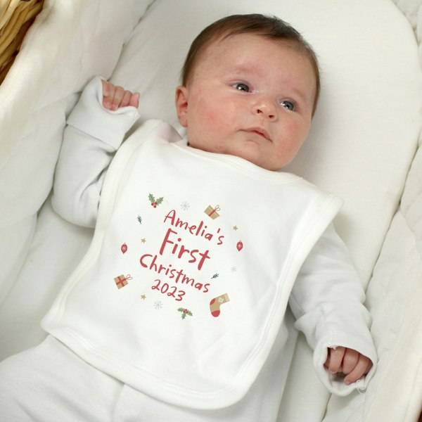 Personalised Memento Company Personalised First Christmas Bib