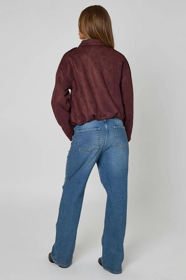 Urban Bliss Plum Collared Bubble Hem Jacket
