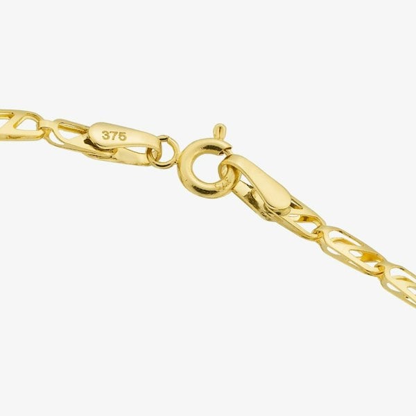 T. H. Baker 9ct Yellow Gold 7 Inch Oval Link Chain Bracelet BBE020Y