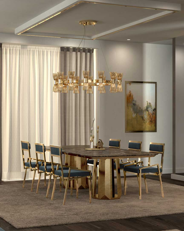 Castro Lighting Gold Plated Brass Athena Suspension Light