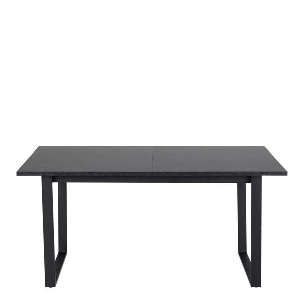 Furniture To Go Amble Extending Dining Table with Black Marble Melamine Top & Black Legs 160-220