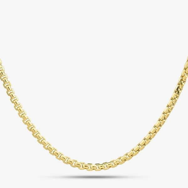T. H. Baker 9ct Yellow Gold 18 Inch Diamond Cut Belcher Chain Necklace SQB050-18