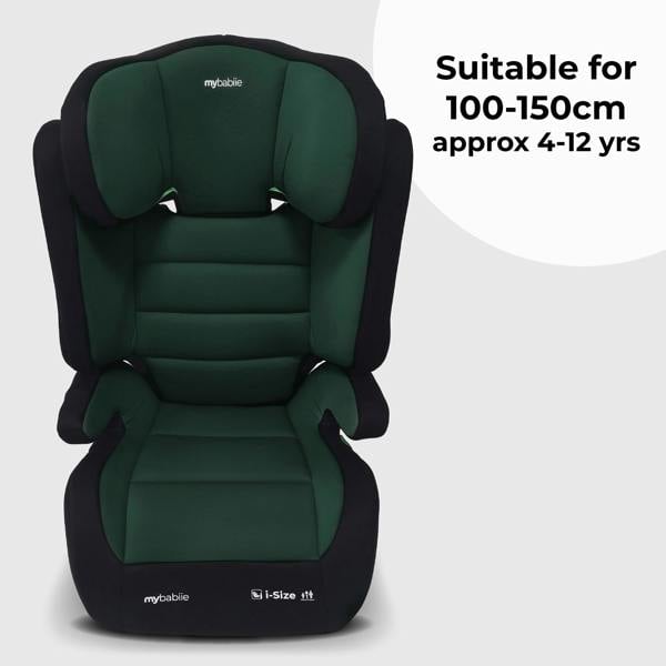 My Babiie MBCSB30 i-Size (100-150cm) High Back Booster Car Seat - Green & Black