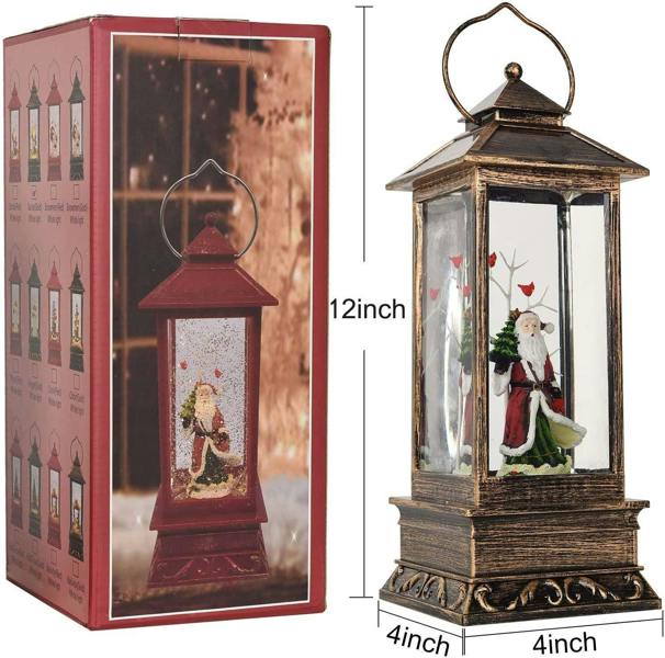 25cm Christmas Festive Nativity LED Lantern with Glitter, Plastic, Multi Colour, Hanging Decor image 4