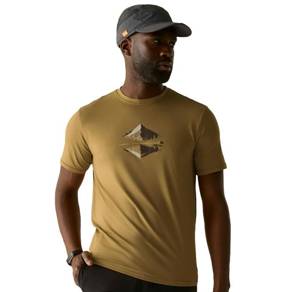 Regatta Mens Fingal Scenery Stretch T-Shirt - Wood Brown - 