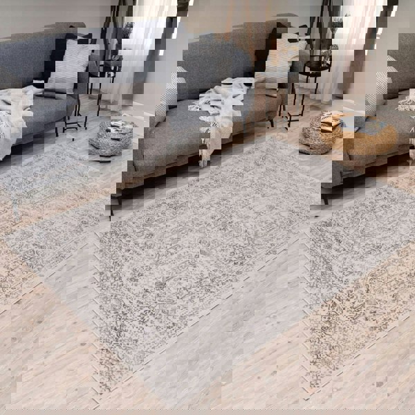 Living Room Rug Vintage Design In Cream