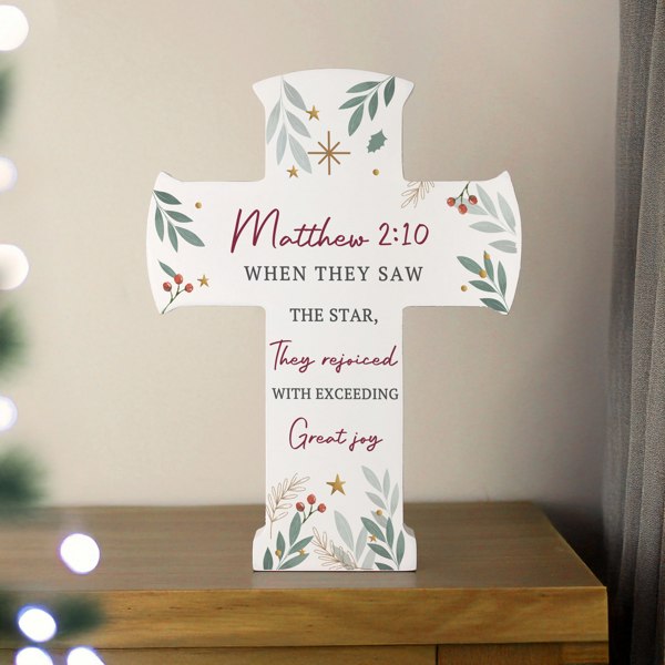 Personalised Memento Company Personalised Christmas Wooden Cross Ornament