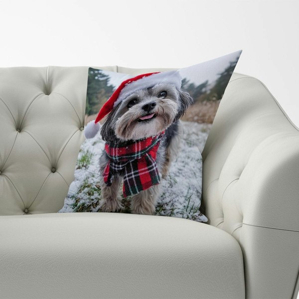 Warren Reed Christmas Lhasa Apso Cushion