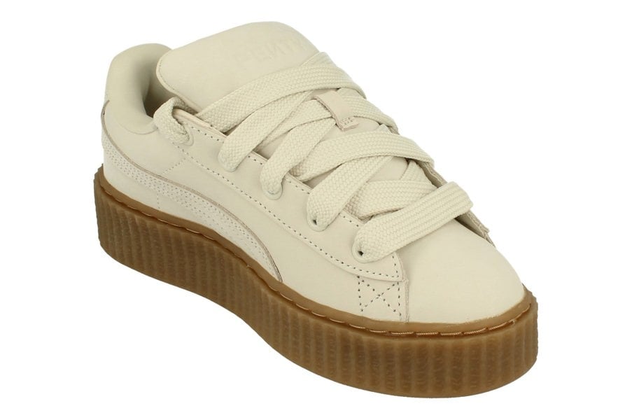 Puma Creeper Phatty Nubuck Unisex Trainers 396813   - Warm White Puma Gold Gum 03 - Photo 3