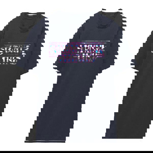 Stranger Things Womens/Ladies Chrome Logo T-Shirt - Deep Navy - 