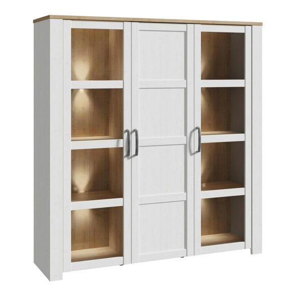 Furniture To Go Bohol Large Display Cabinet in Riviera Oak/White