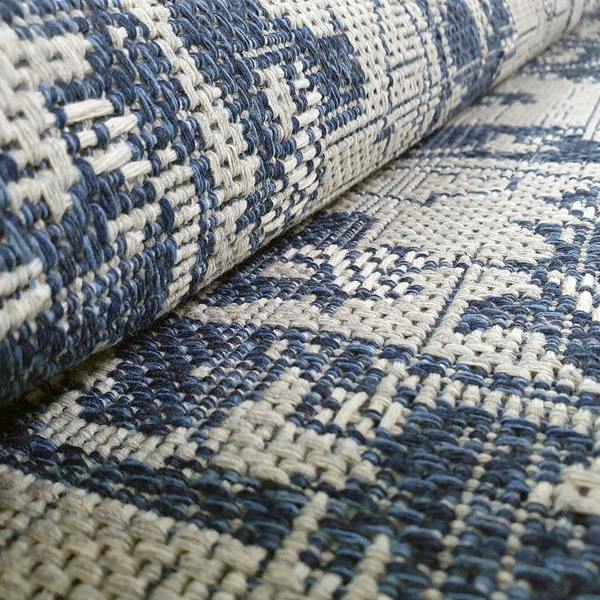 Cotton Rug Washable Grey Navy Blue Oriental Pattern Rug Runner Large Small Flat Weave Carpet Mat