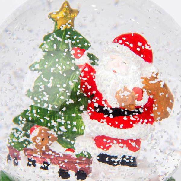 15cm Musical Christmas Snow Globe with Santa, Snowman and Resin Base image 6