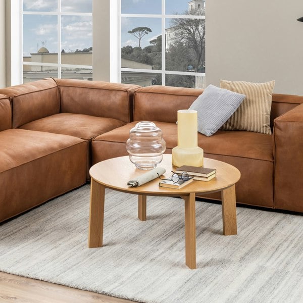 Furniture To Go Maxime Round Coffee Table in Matt Oak