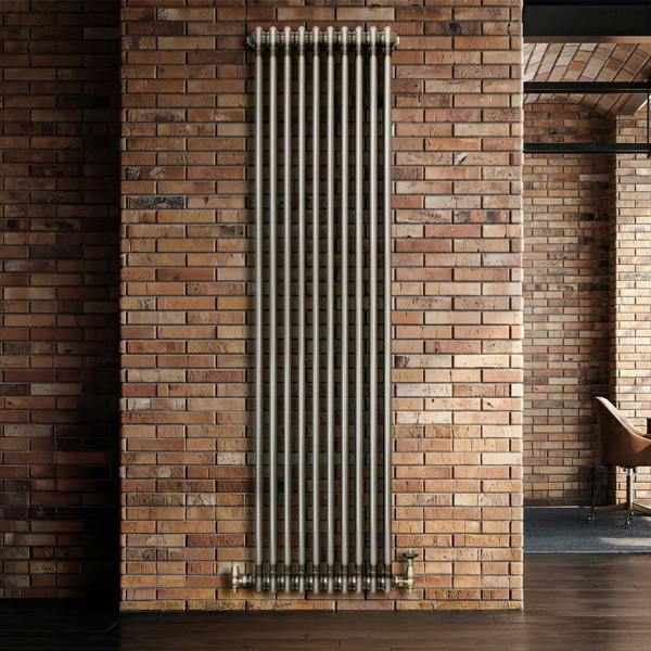 Monstershop Traditional 2 Column Radiator - 1800 x 470mm - Raw Metal