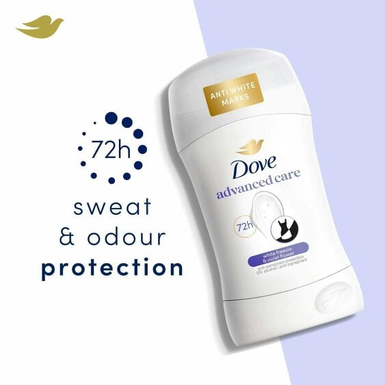 Dove Invisible Dry Anti-Perspirant Deo Stick 50ml 24 Pack, 72H Sweat Protection