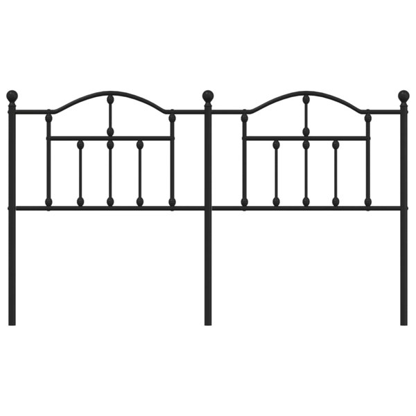 Berkfield Metal Headboard Black 160 cm