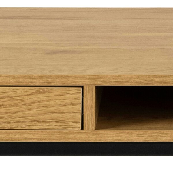 Wyld Haus El Paso Wild Oak Effect Desk with Drawer and Shelf Black Metal Base