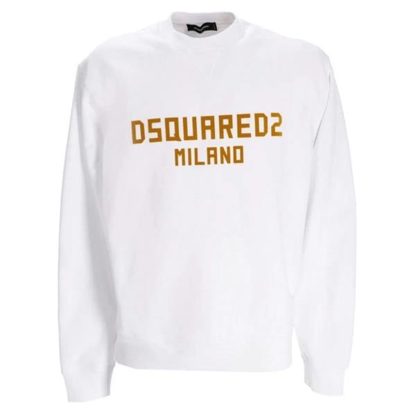 Dsquared2 Cool Fit Dsquared2 Milano Sweatshirt White Ochre Print S