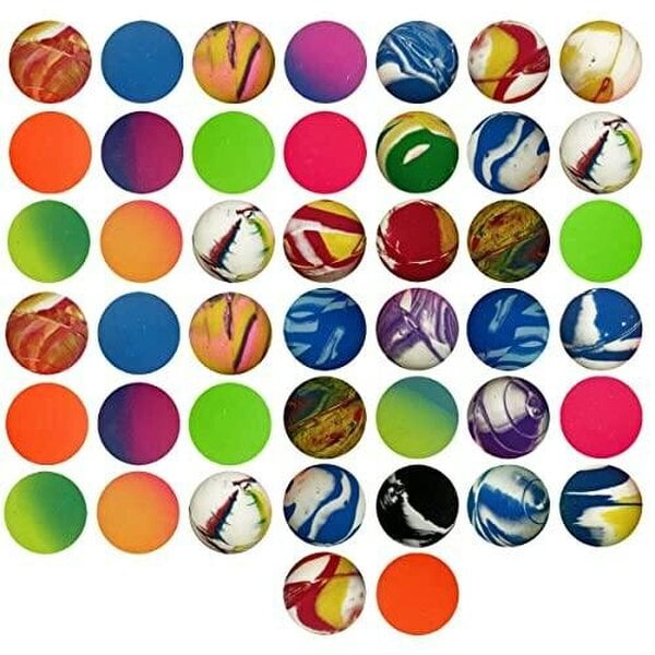 27mm Multicoloured Bouncy Jet Balls for Party Bags, Loot Bags, Stocking Fillers and Prizes
