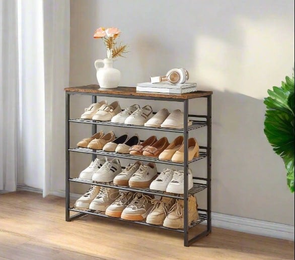 Modcraft 5-Tier Adjustable Shoe Rack - Shoe Organizer for Entryway