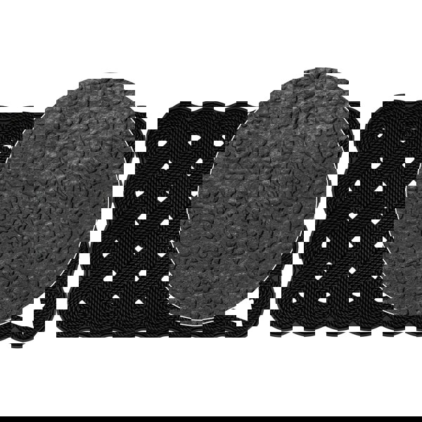 JVL Trellis Rope Design Rubber Scraper Doormat, 40x70cm, Black