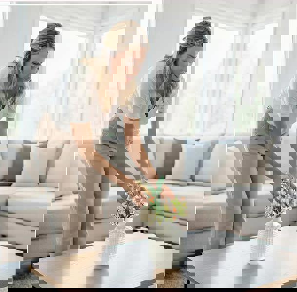 Anyhouz ANYDECO Flower Vase White Medium Nordic Plastic Pot Home Decor