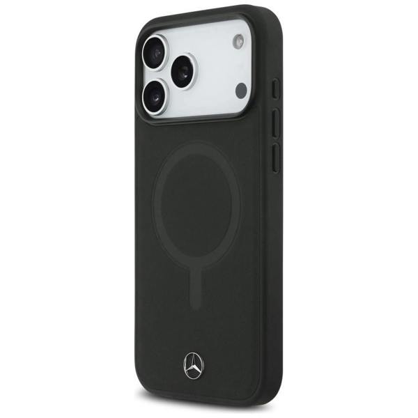 Mercedes Plain Smooth Leather Case with MagSafe for iPhone 17 Pro Max 6.9" Black - MEHMP17X23RCMK