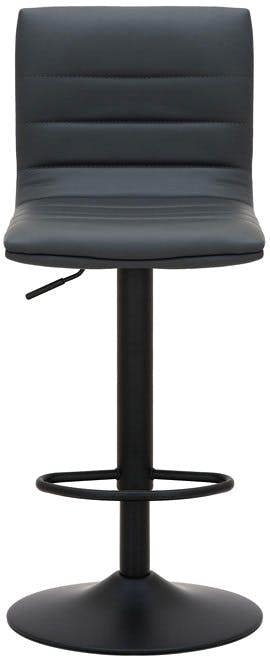 Lamboro Aldo Charcoal Grey Bar Stool - Swivel Gas Lift with Matt Black Footrest