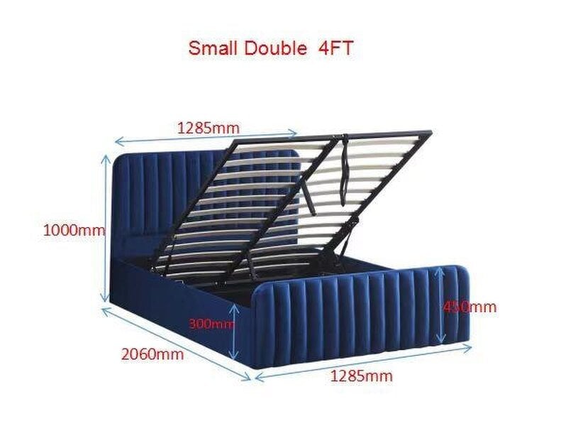 Kosy Koala Ottoman Storage Bed blue 4ft Double velvet bed gas lift up Storage Bed bedroom furniture