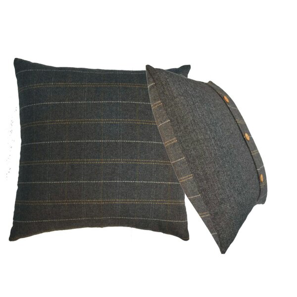 Wyld Haus Set of 2 Quimper Pewter Cushion Covers with Button Detail