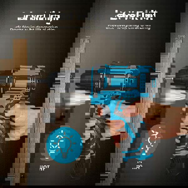 Traderight Cordless Drill Combi Driver Electric Screwdriver Set 2.0Ah Battery